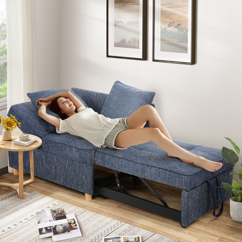71" 4 in 1 Convertible Sleeper Sofa Bed Linen Loveseat Pull Out Sofa Bed Couch gallery