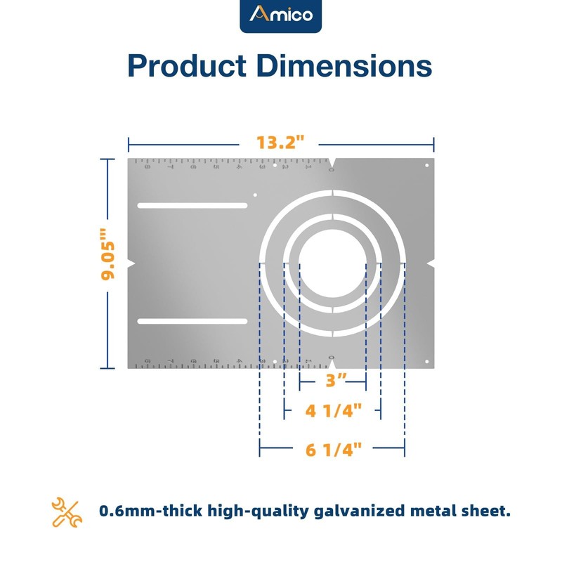 12 Pack 13" Round Mounting Plates for LED Recessed Lighting, Galvanized Steel Br gallery