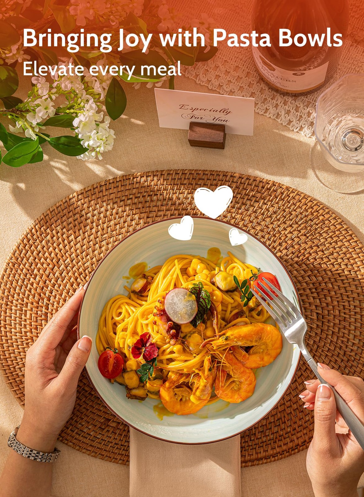 Sweese 6-Pack Ceramic Pasta Bowls, Multicolor Extra Large 30.0 Fl Oz, High-Grade gallery