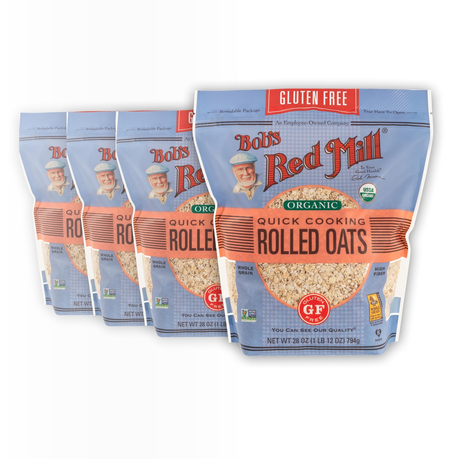 Quick Cooking Organic Rolled Oats, 28 oz Pack of 4 gallery