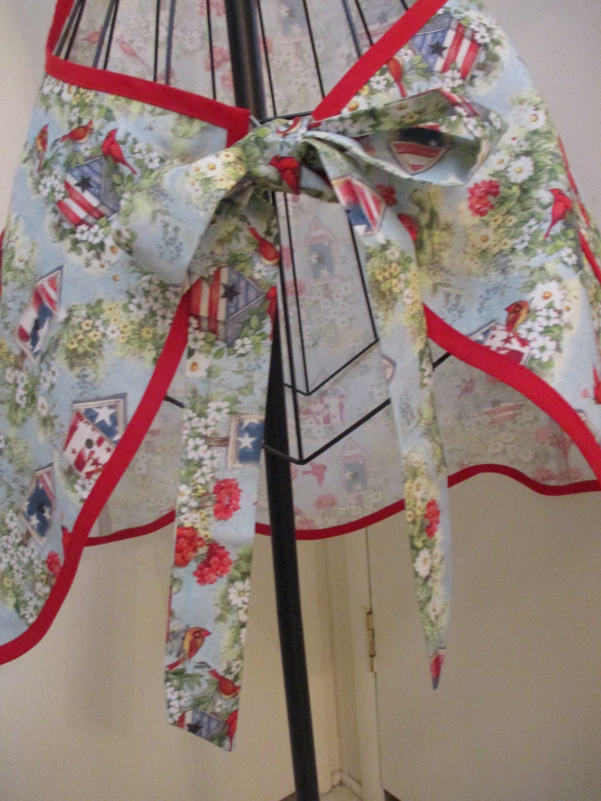 HANDMADE BIB APRON PATRIOTIC CARDINAL BIRDHOUSES gallery