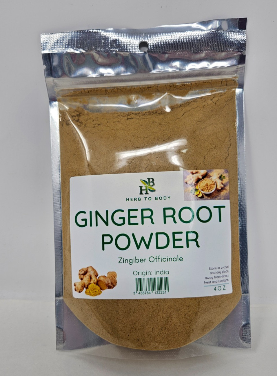 Ginger Root Powder 4 oz Zingiber Officinale Herb to Body Exp Dec2027 gallery