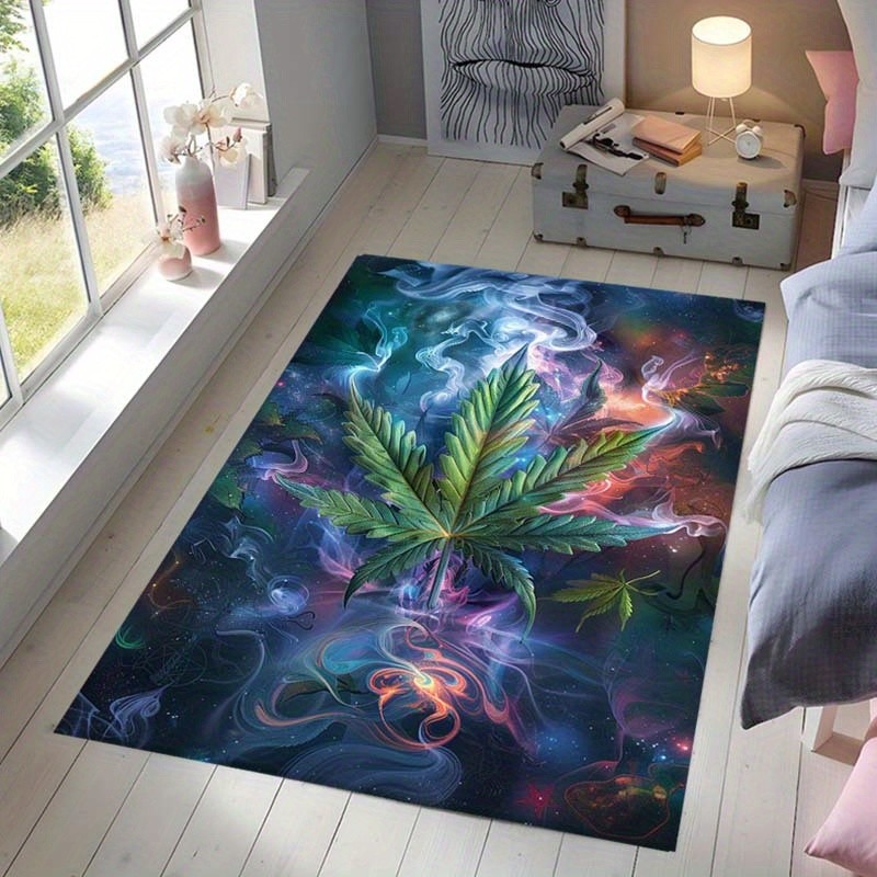 Polyester Marijuana Leaves Print Area,Washable for Home Decor,Suitable for Livi gallery