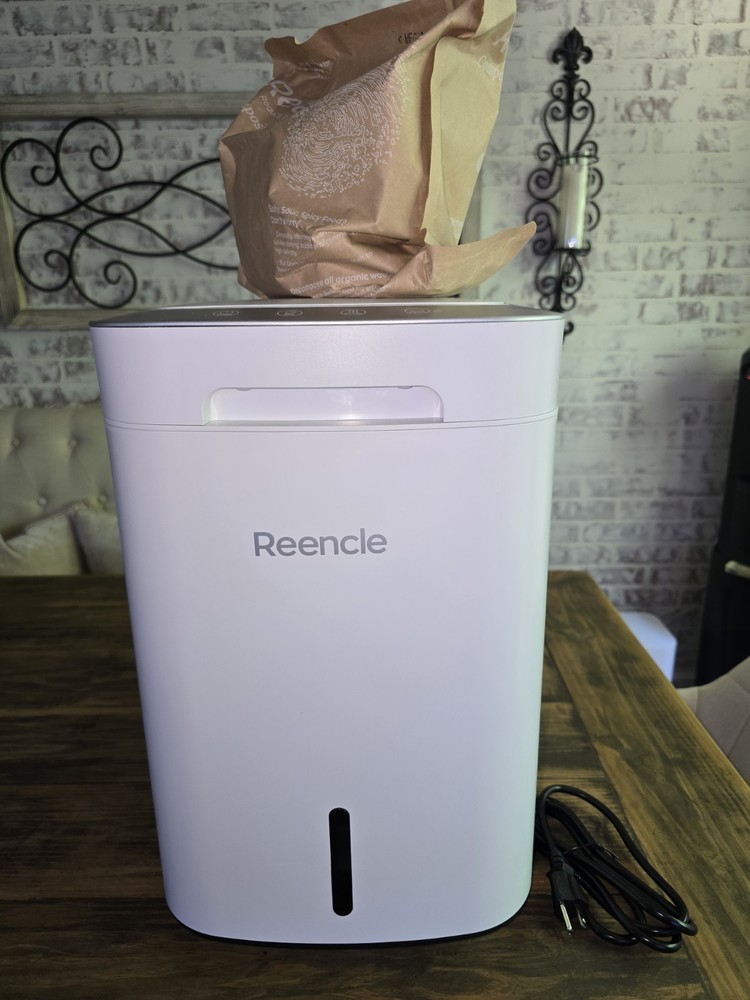 Reencle Electric Kitchen Compost Bin, Dry & Purify, White/Gray