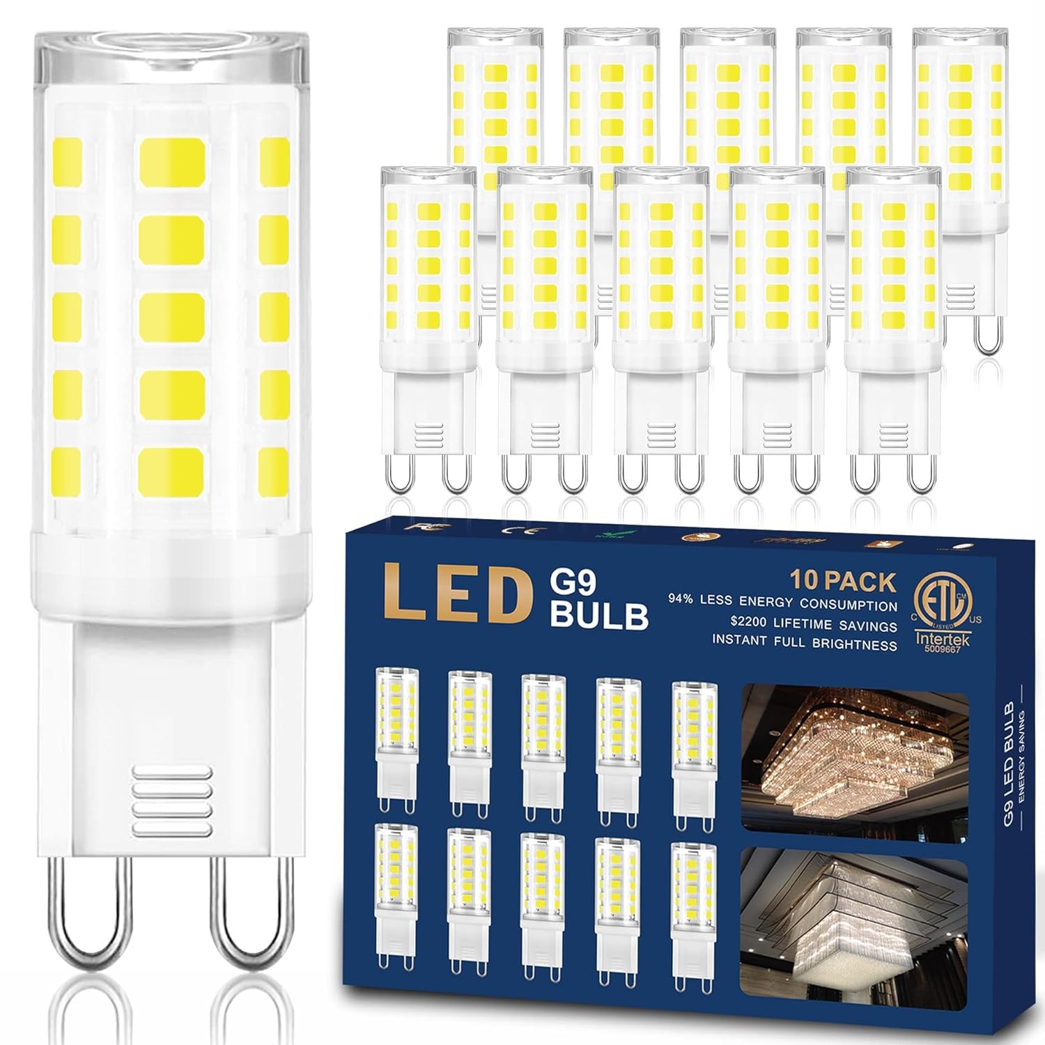 10 Pack G9 LED Bulb Bi Pin Base, 6000K Daylight 4W (40W Halogen Equivalent) T4 G gallery