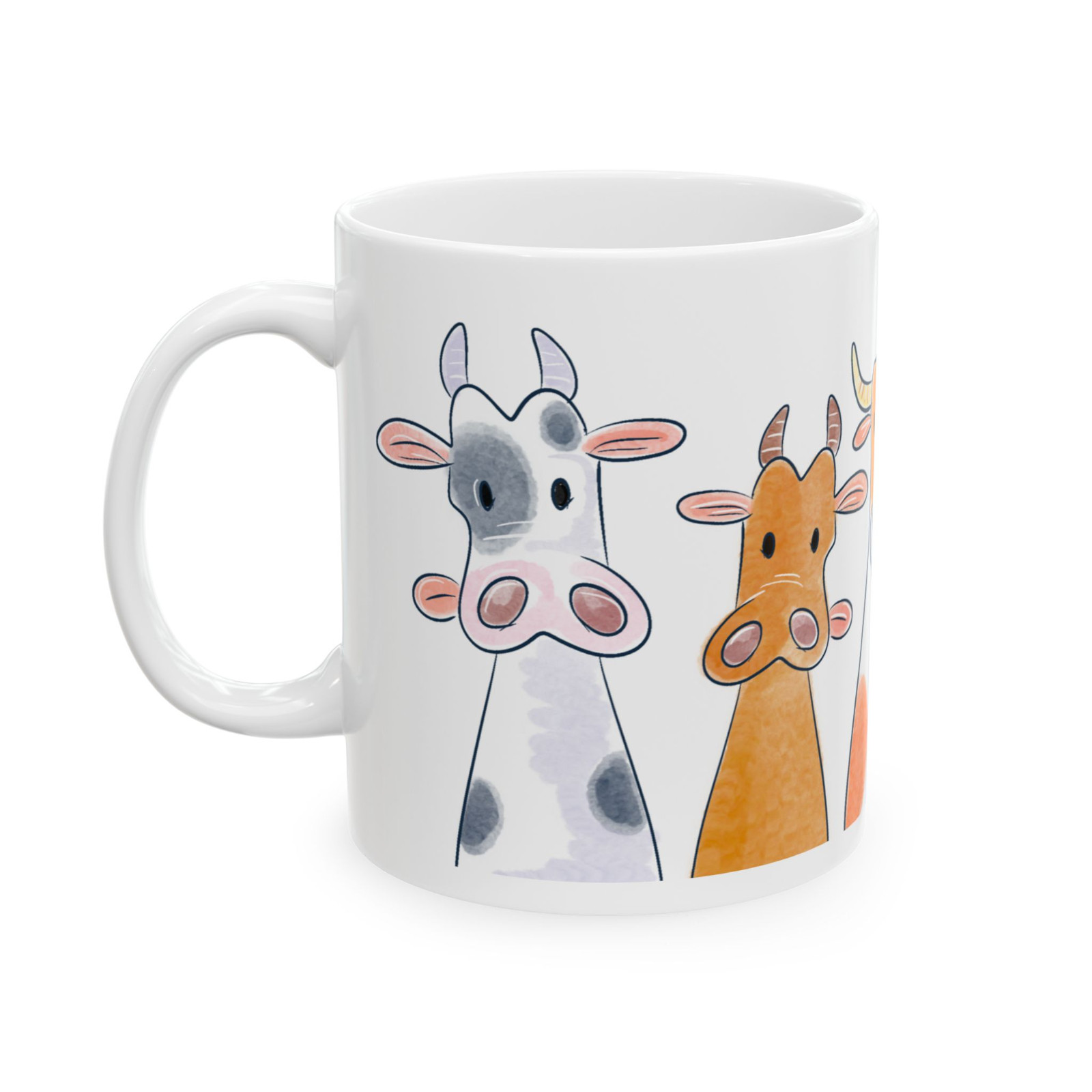 Cow Lover Ceramic Mug Gift for Pet Owners Cow Themed Cute Hand Drawn Coffee Cup gallery