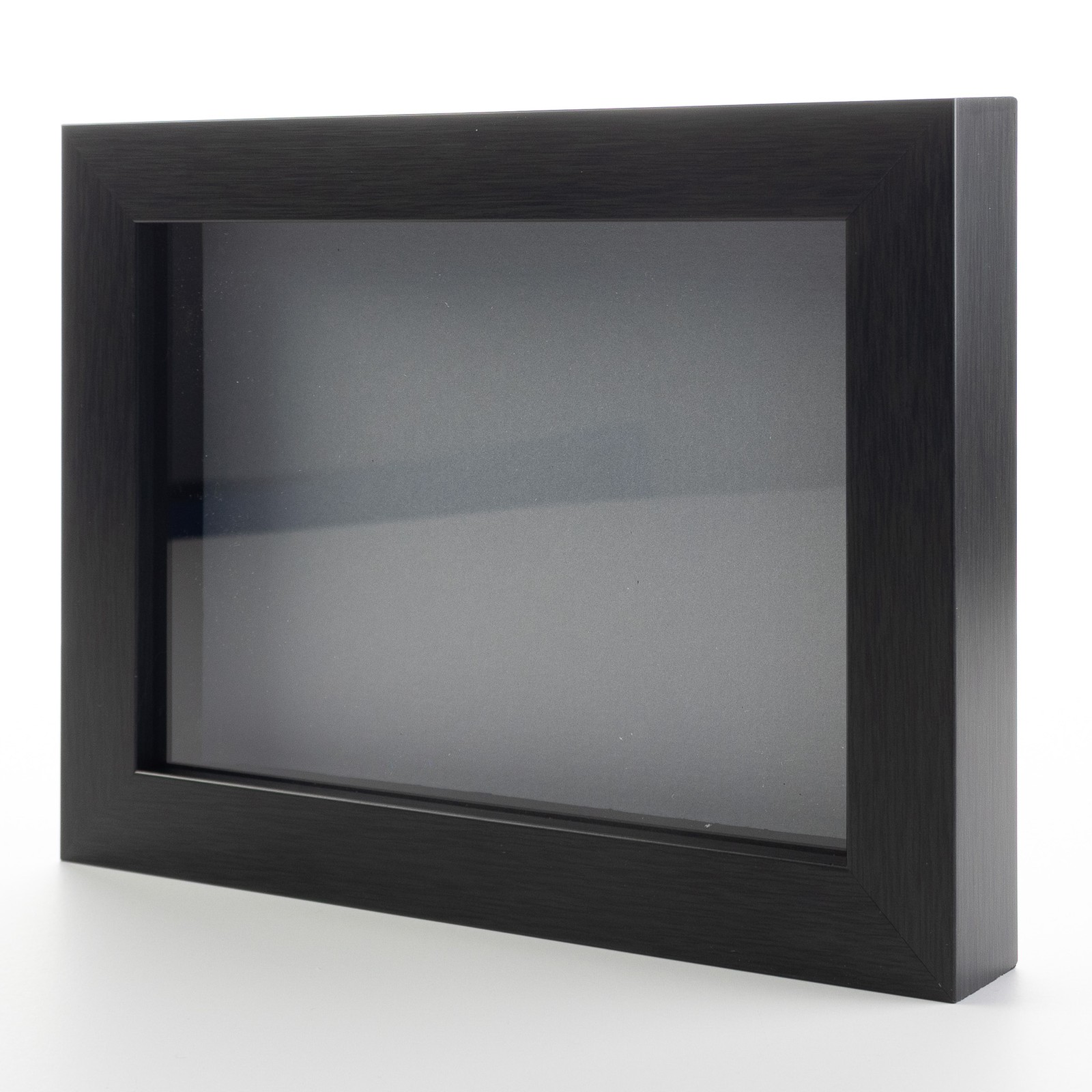 Charcoal 4x6 Wood Shadow Box With Grey Acid-Free Backing 5/8 Usable Depth gallery