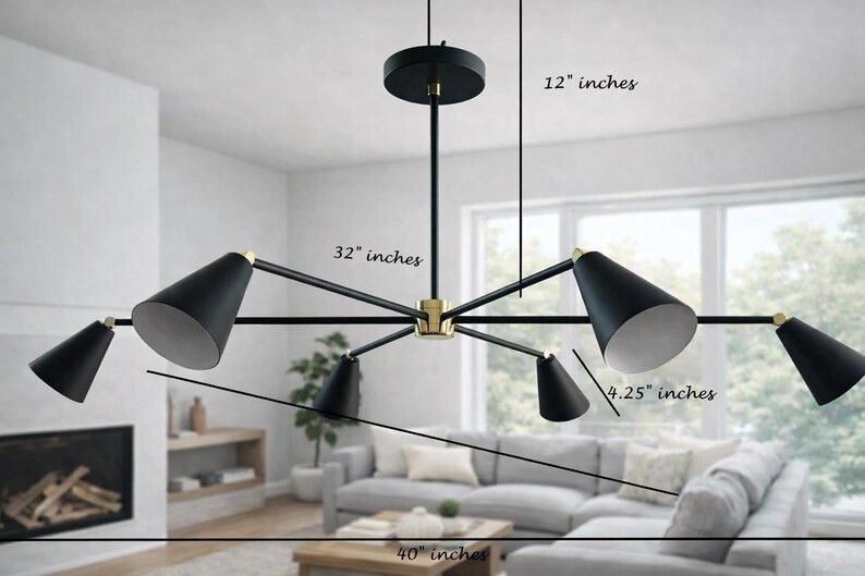 Handmade Sputnik Chandelier – Mid Century Modern Pendant 6-Light Fixture gallery