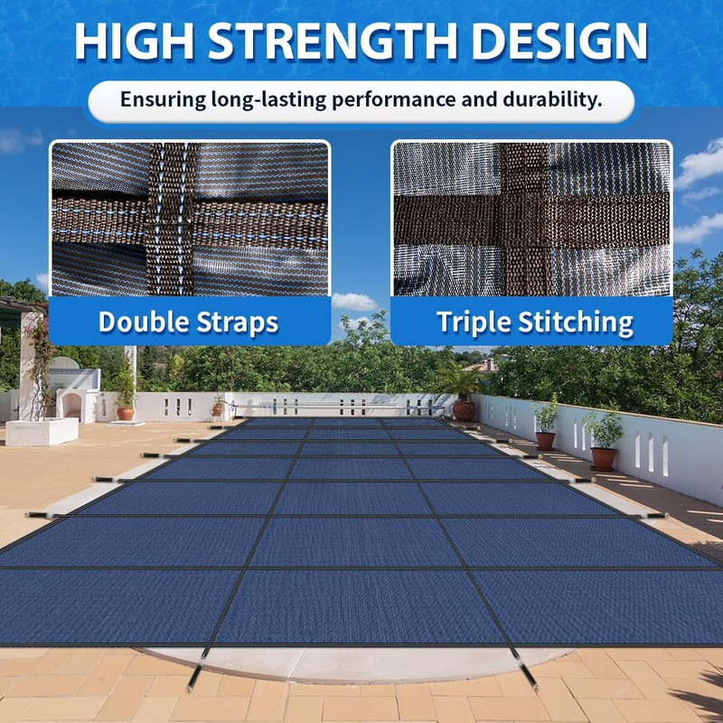Inground Pool Safety Cover 16x32ft - Durable Winter Protection, Blue gallery