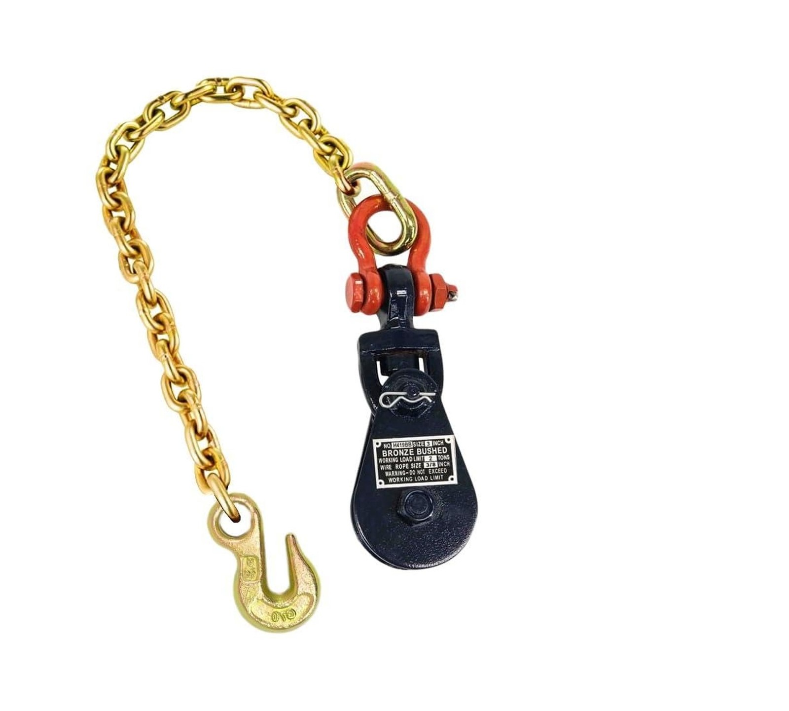Mytee Products 2 Ton Snatch Block with Chain Flatbed Tow Truck Rollback Wreck... gallery