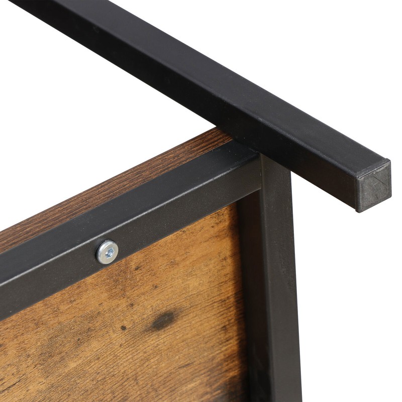 2-Tier Industrial Coffee Table Rectangle TV Stand Side End Table w/Storage Shelf gallery