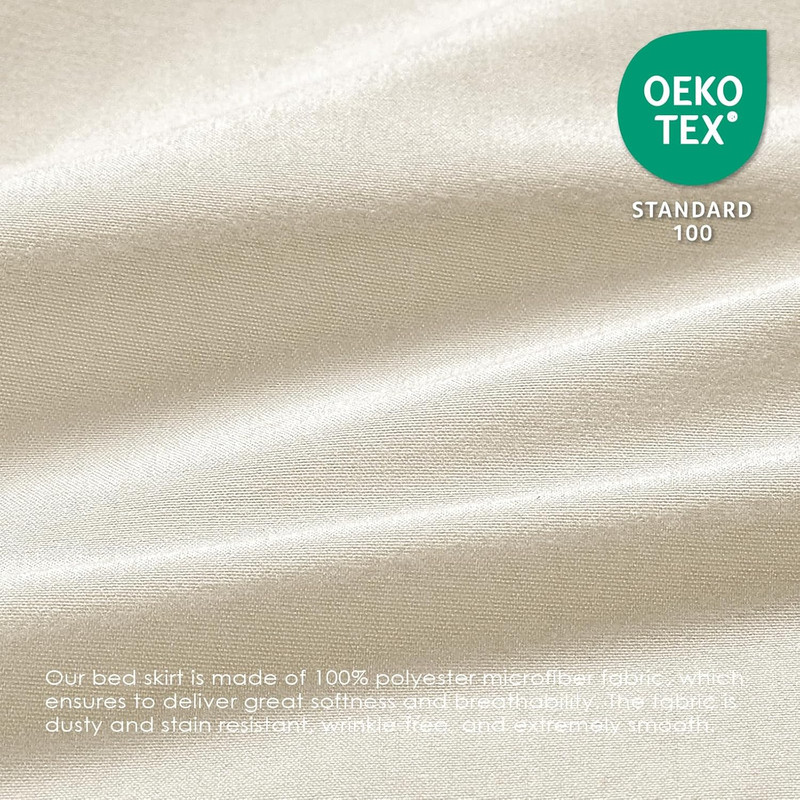 Elastic/Polyester Wrap Around Bed Skirts, Easy to Install - GG Home gallery