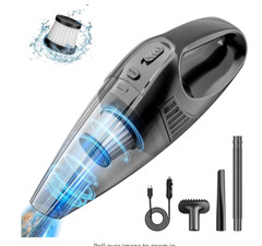 Car Vacuum,Portable Vacuum Cleaner with 11000PA Suction,DC 12V,0.5L Black
