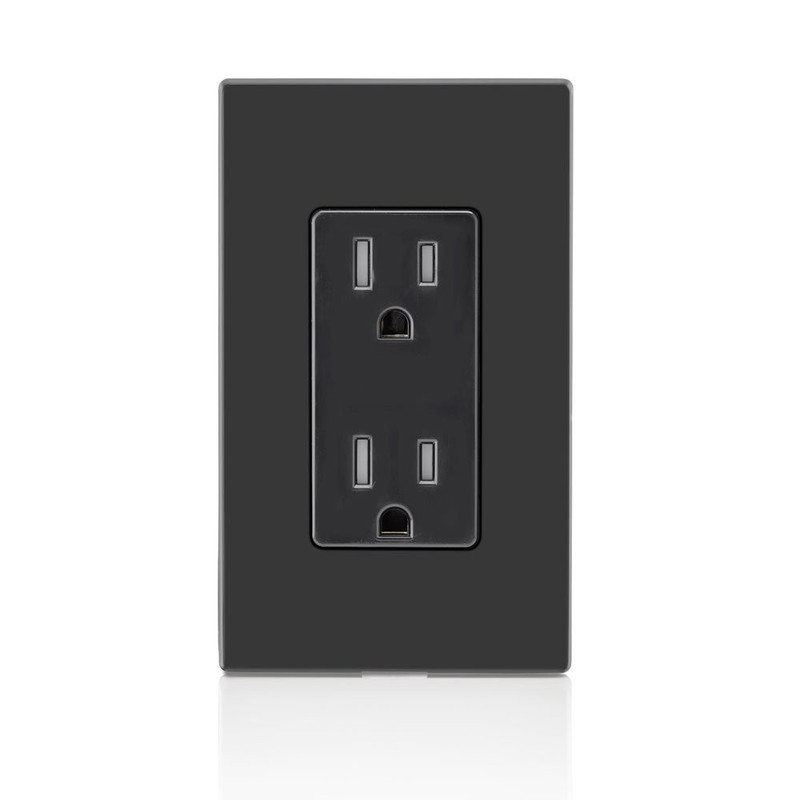 15 Amp Decora Tamper-Resistant Duplex Electrical Wall Outlet, , Black gallery