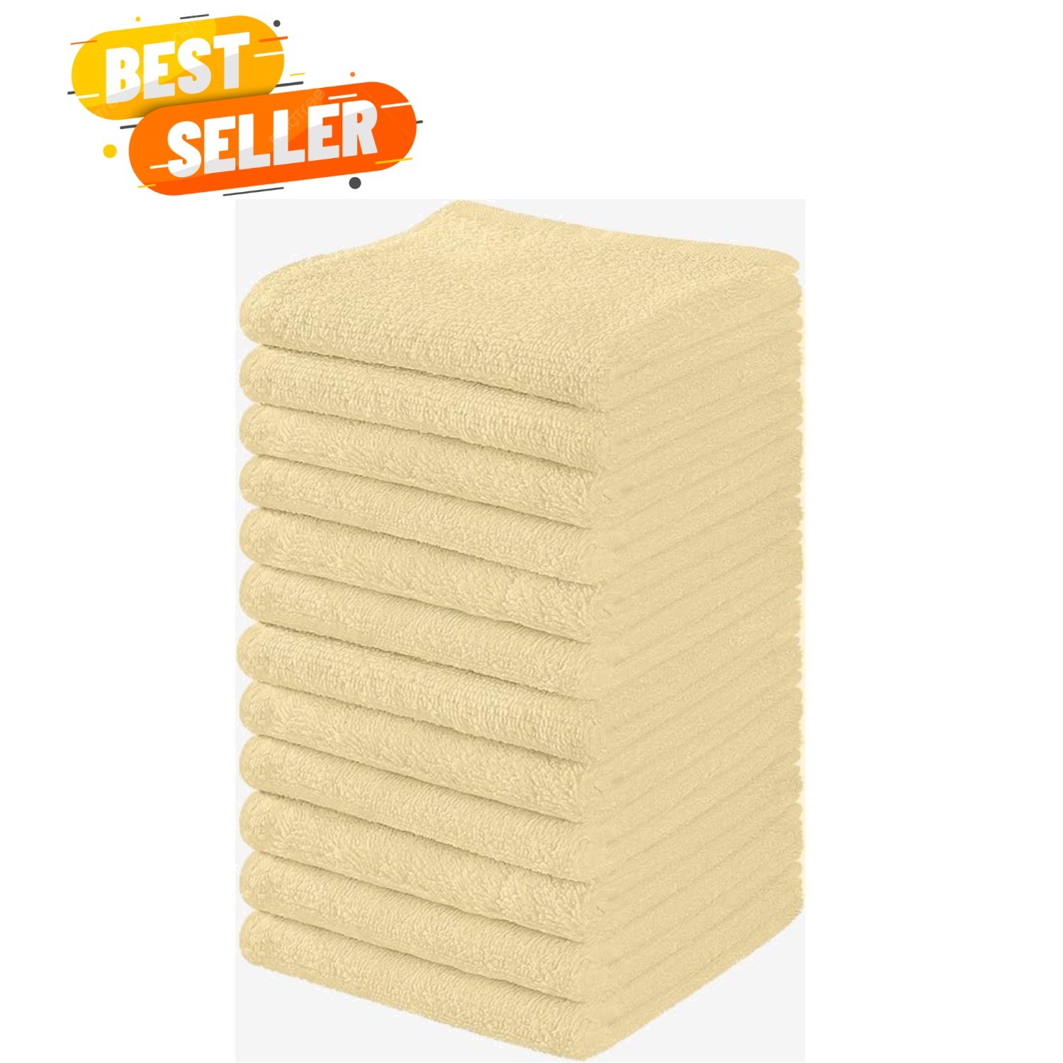 12-Pack Ivory Cotton Wash Cloths - Highly Absorbent, Soft Eco-Friendly Towels gallery