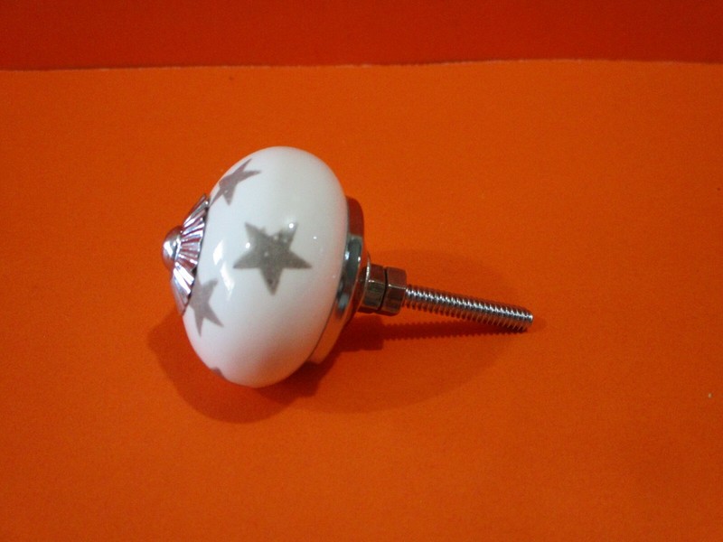 20 Sliver Star Drawer Pulls Knobs Handle Cabinet Dresser Hardware Round USA Pull gallery