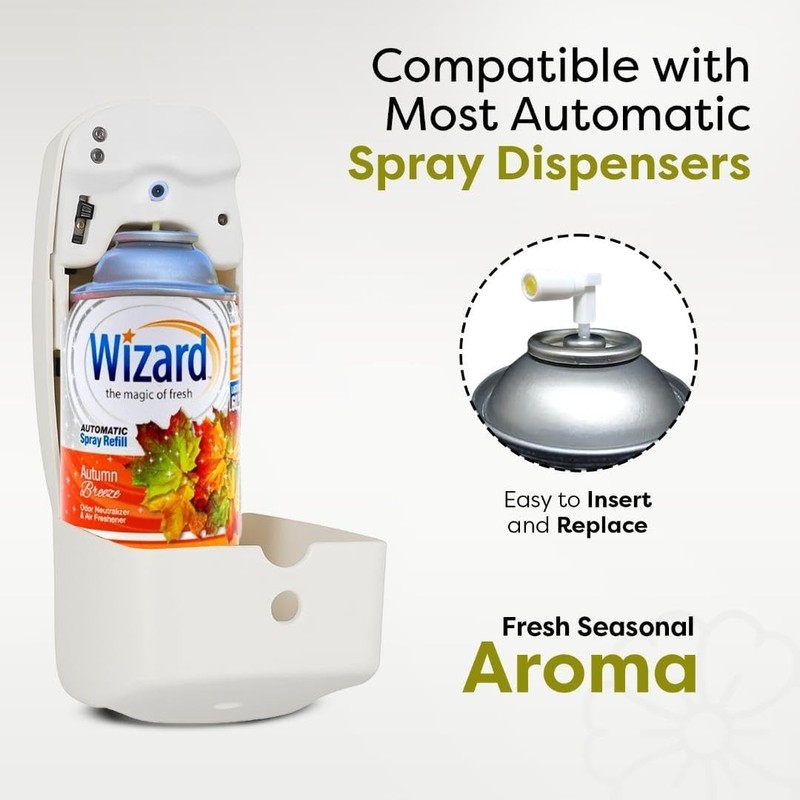 6 WIZARD Automatic Spray Refills 5oz Air Freshener Refill Cans gallery