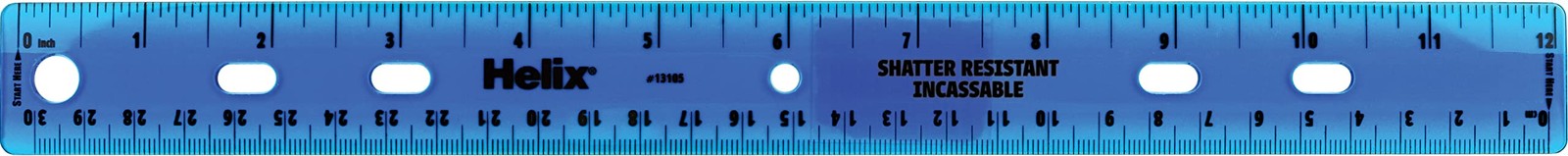 Helix Standard Ruler, 12 Inch / 30cm, Assorted Colors (13105) gallery