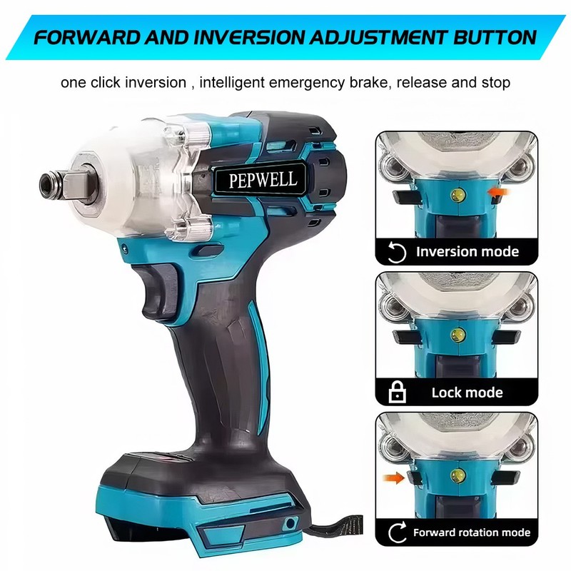 HIGH TORQUE 1/2" IMPACT WRENCH BRUSHLESS CORDLESS BATTERY IMPACT GUN KIT USA gallery