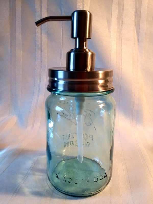 SOAP Pump DISPENSER ~ BALL Mason Jar ~ STAINLESS STEEL Gift ~ PINK PURPLE GLASS gallery