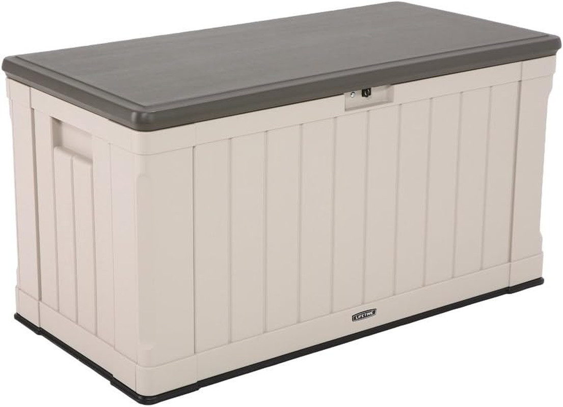 60186 Heavy-Duty Outdoor Storage Deck Box, 116 Gallon, Desert Sand/Brown gallery