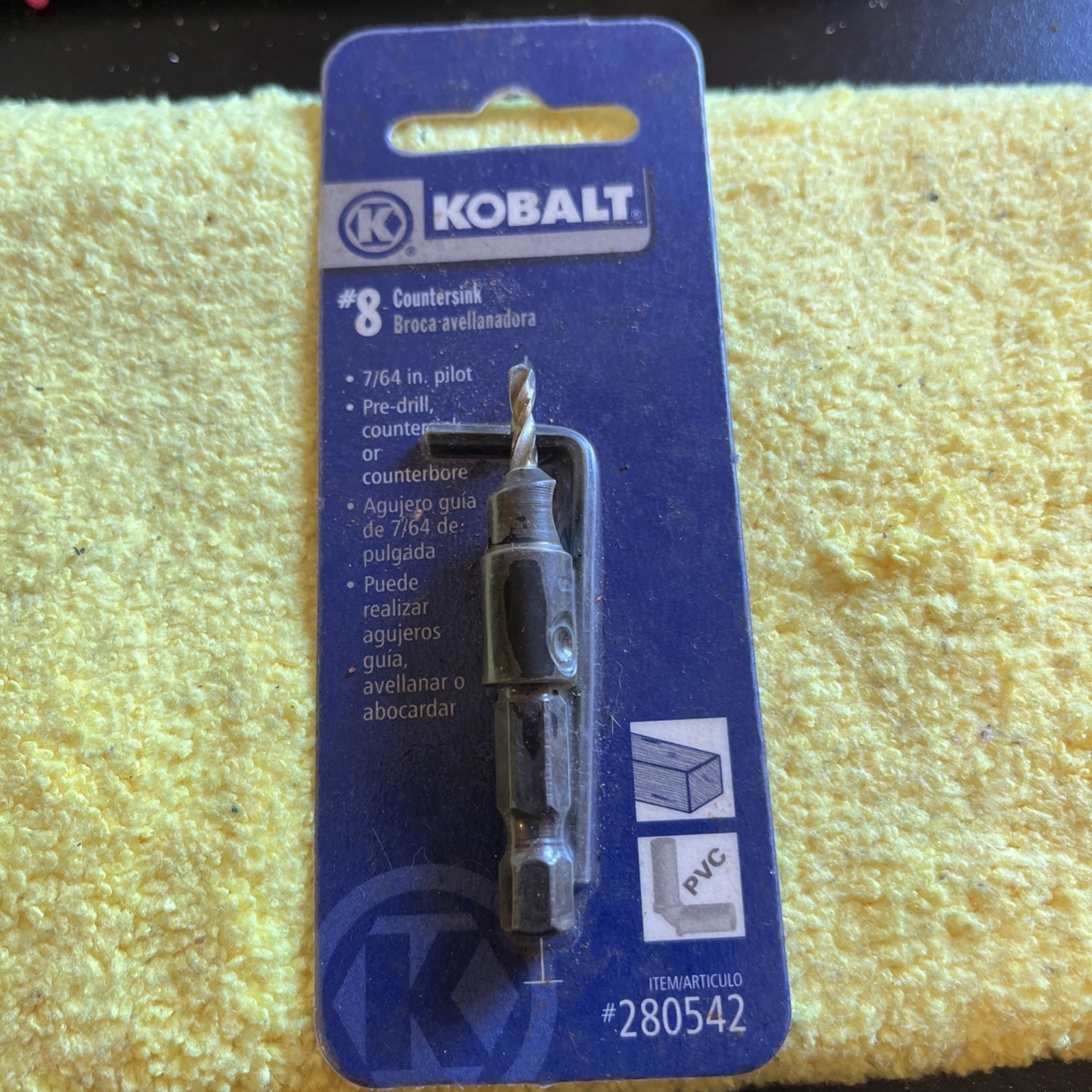 Kobalt #8 11/64 in Pilot Adjustable Coutersink Quik Load #0459034 New Sealed gallery