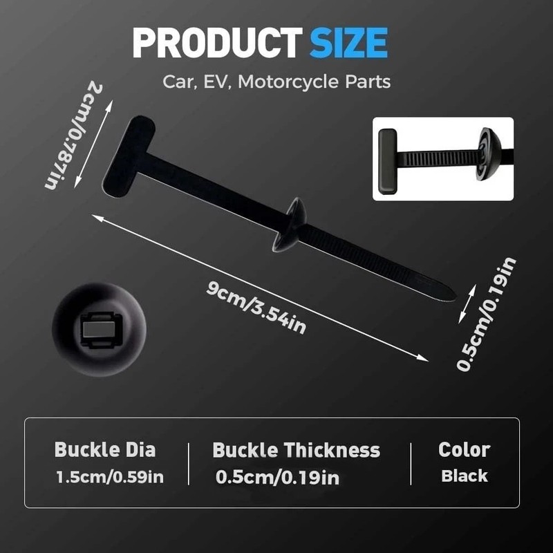 100 PCS Nylon Universal Cable Tie Buckle+Heavy Duty Self-Locking Zip Ties Holder gallery