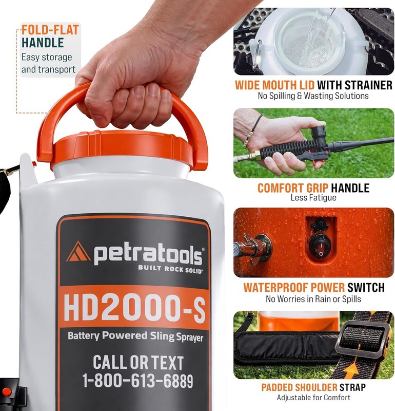 Petratools Battery Powered Sprayer 2 Gallon - HD2000-S - Heavy Duty Electric Spr gallery