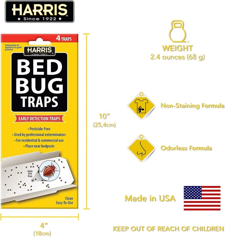 Harris Bed Bug Early Detection Glue Traps (4/Pack) Very Effective Easy to Use gallery