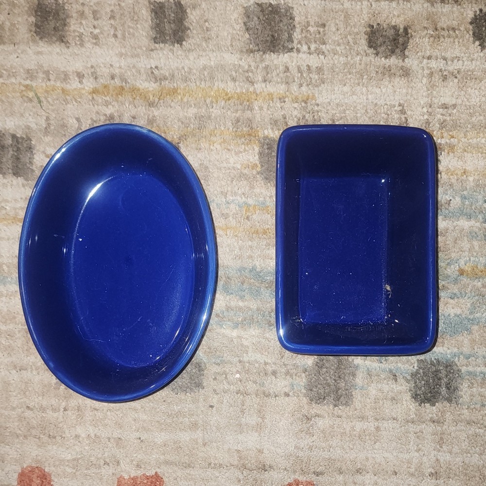 Temp-tations Presentable Ovenware Blue Ceramic Baking Dish Set Oval & Rectangle