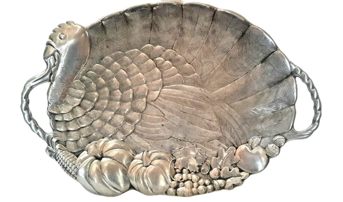 Lenox Handled Turkey Platter Metal Serving Tray 24" Large Holiday Thanksgiving gallery
