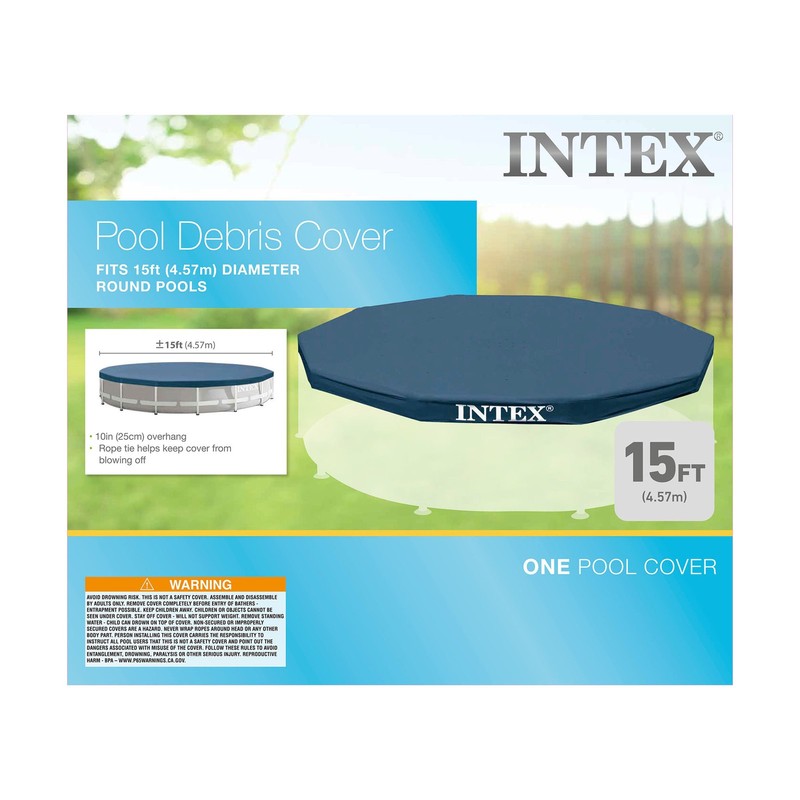 Intex 15' Round Frame Above Ground Pool Debris Cover with Drain Holes (Open Box) gallery