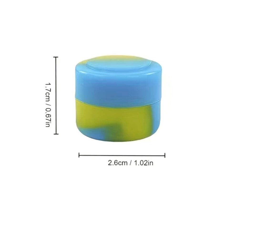 2 pc Silicone Jar, wax container none stick silicone .1 oz Random colors gallery