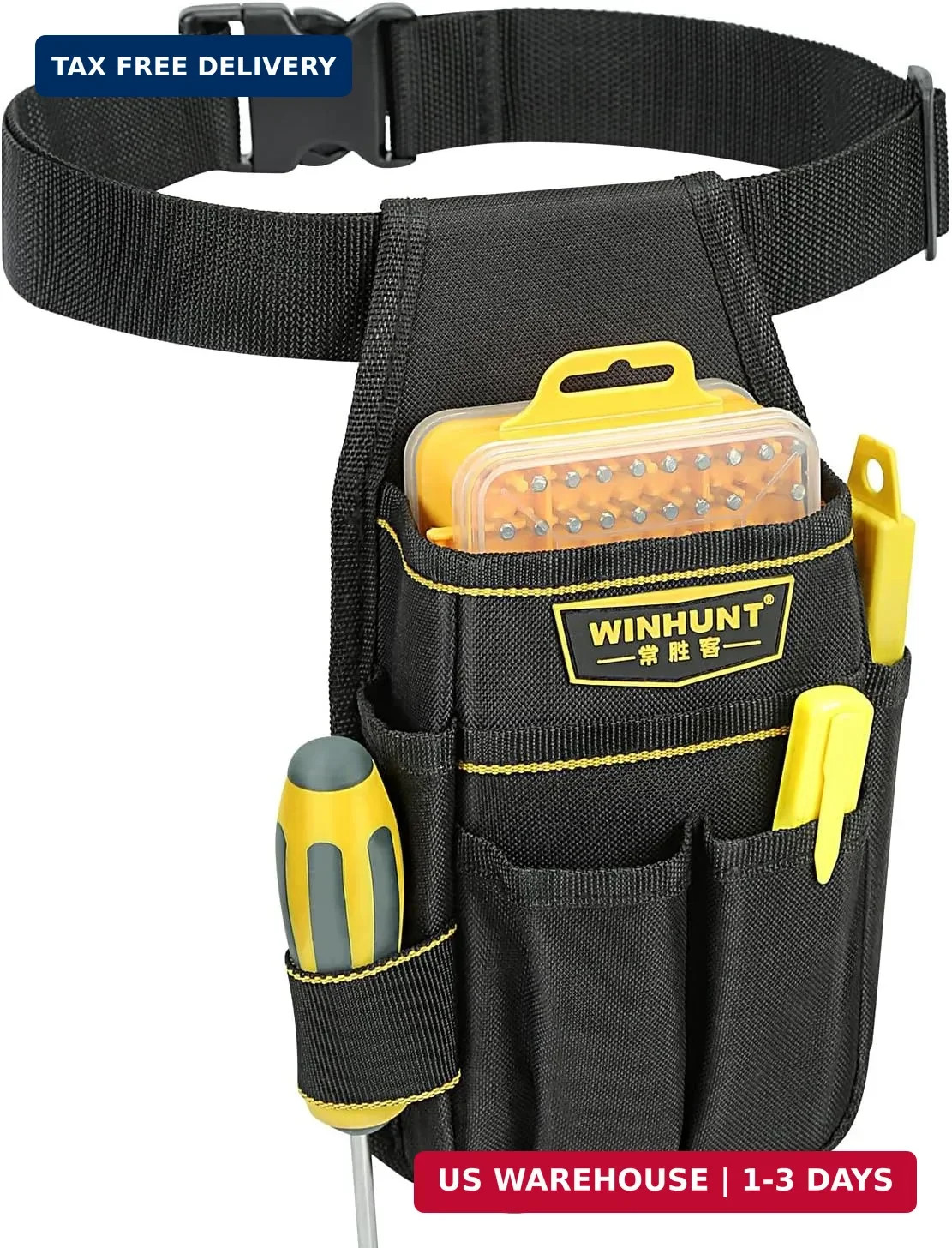 WINHUNT Tool Pouch with Belt, 600D Oxford Cloth, Electrician Tool Pouch 15 Pocke gallery