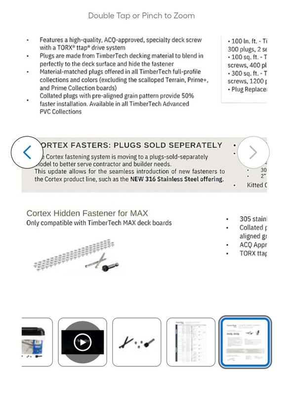 TimberTech Cortex Vintage Screws and plugs English Walnut Hidden Deck Fasteners gallery
