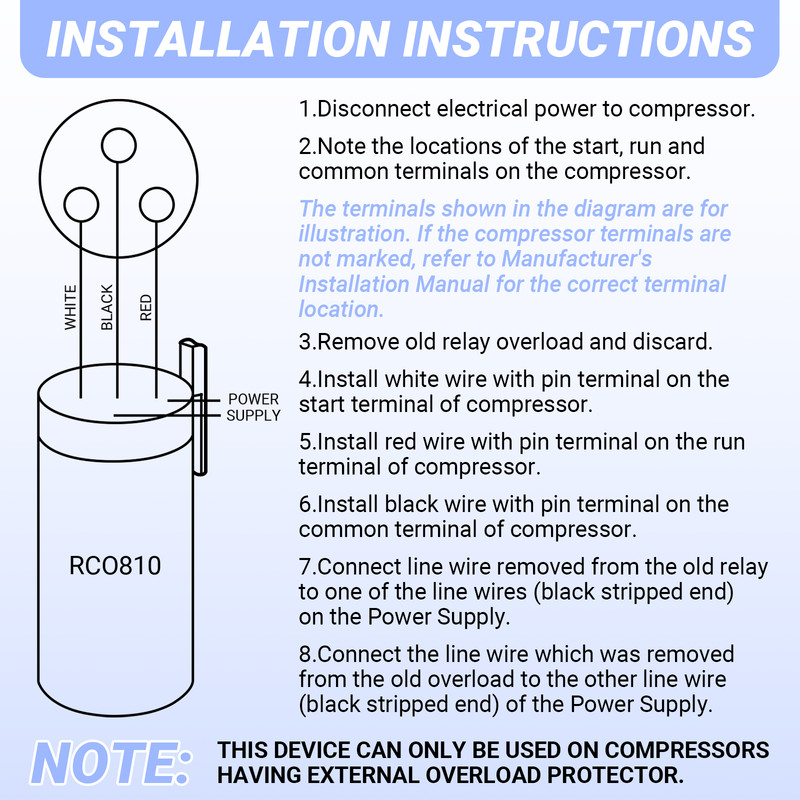 9 Pack 3 in1 Start Hard Start Kit Refrigerator Relay Capacitor Overload RCO810 gallery
