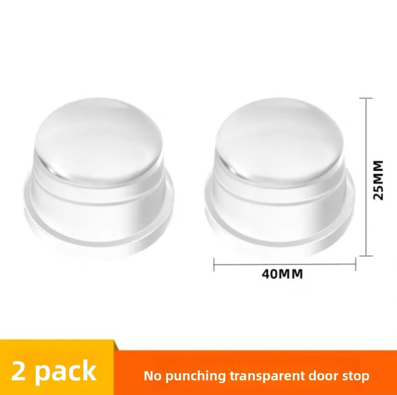 2pcs Transparent Silicone Door Stopper Anti Collision Wall Protectors - NEW gallery