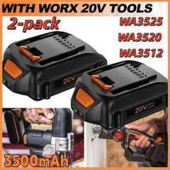 2pack For WORX 20V MAX Extend Lithium Battery 20 Volt WA3520 WA3525 WA3575 WG155