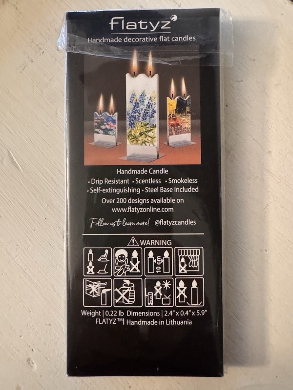 Flatyz Handmade Flat No-drip Candles Set Of 5 - Floral, Halloween 6” Drip Resist gallery