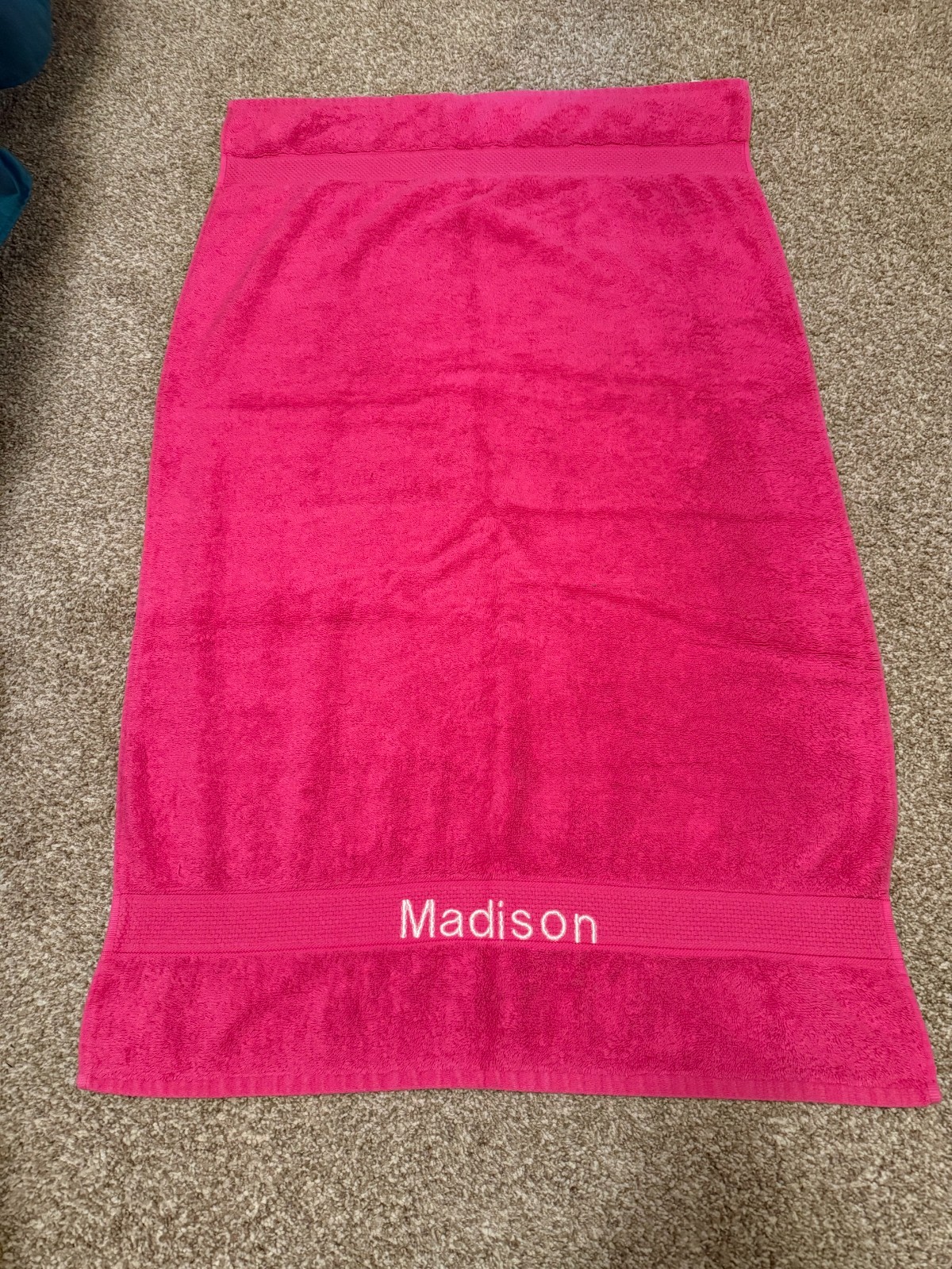 Pink Monogram Personalized Towel Madison 27x 47 Thick Heavy Soft gallery