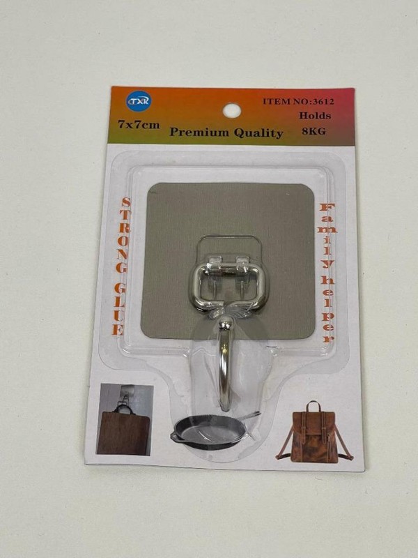 Strong Self Adhesive Wall Hook Glue Hooks Kitchen Bathroom Hold 8kg Pack of 3pcs gallery