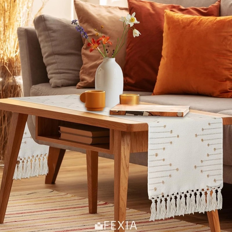 Rustic Boho Macrame Table Runner 12x72 Inches - Perfect for Dining and Events gallery