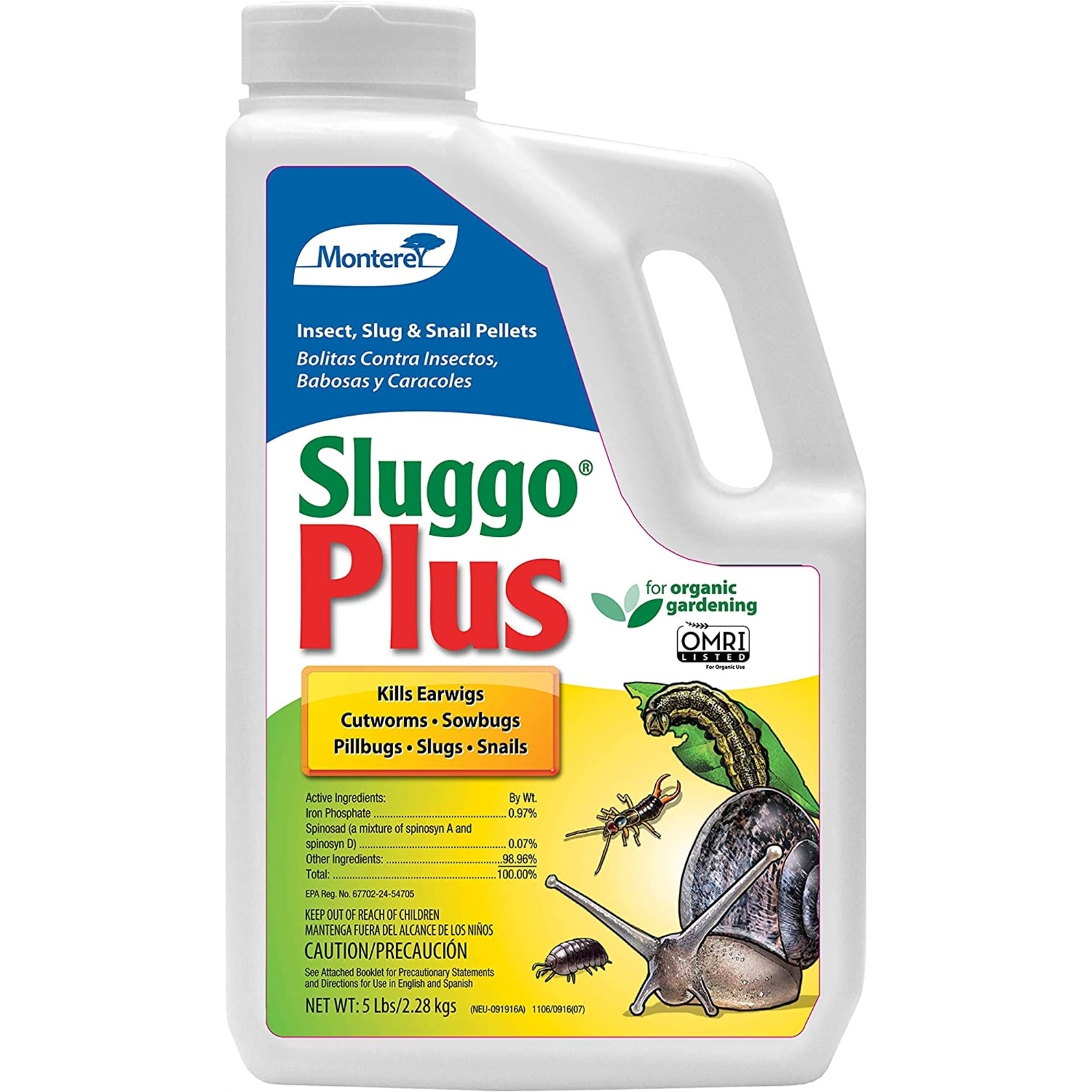 Monterey LG6580 Sluggo Plus Organic Wildlife and Pet Safe Slug Killer, 5 lb gallery