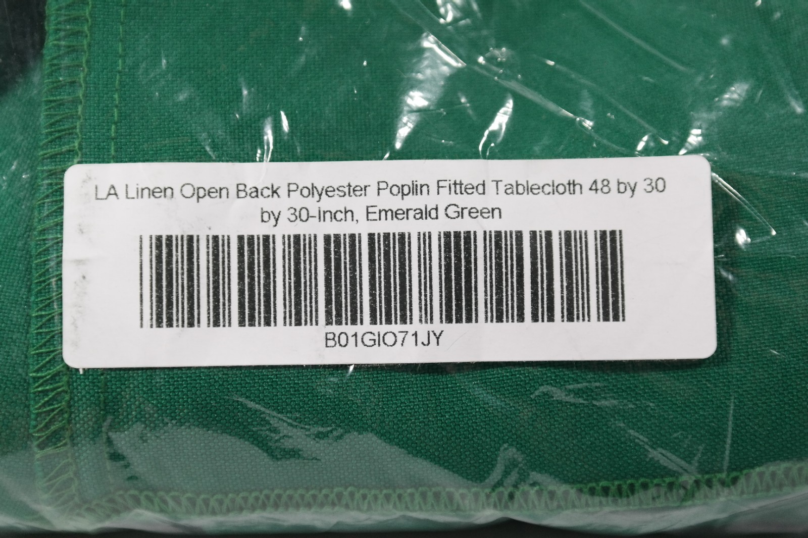 Open Back Polyester Poplin Tablecloth Emerald Green 48 x 30 x 30" TF gallery