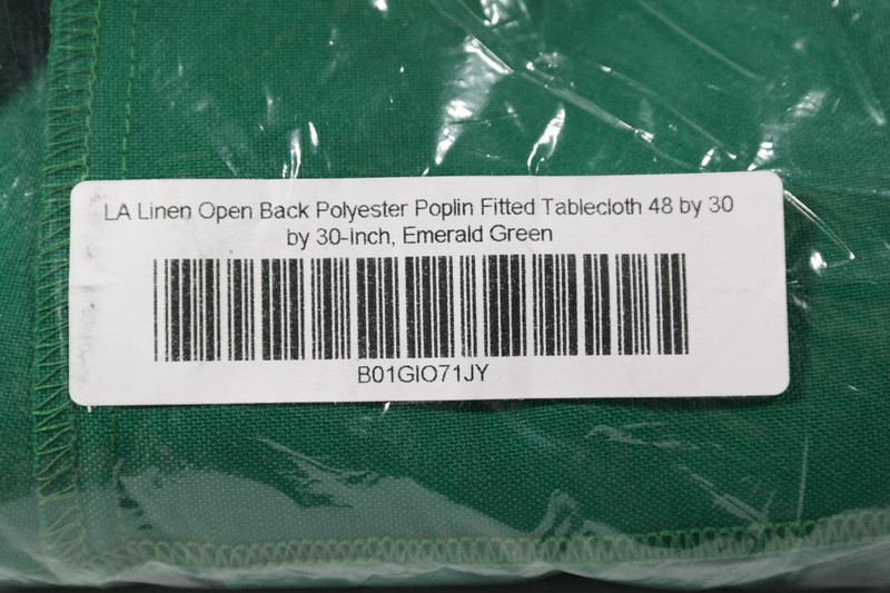 Open Back Polyester Poplin Tablecloth Emerald Green 48 x 30 x 30" TF gallery