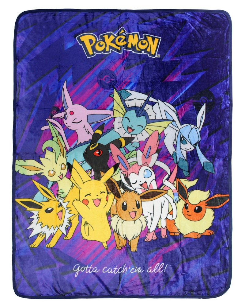 Pokemon Eevee Evolution Pikachu Throw Blanket 46"x60" Soft Fleece Throw Blanket