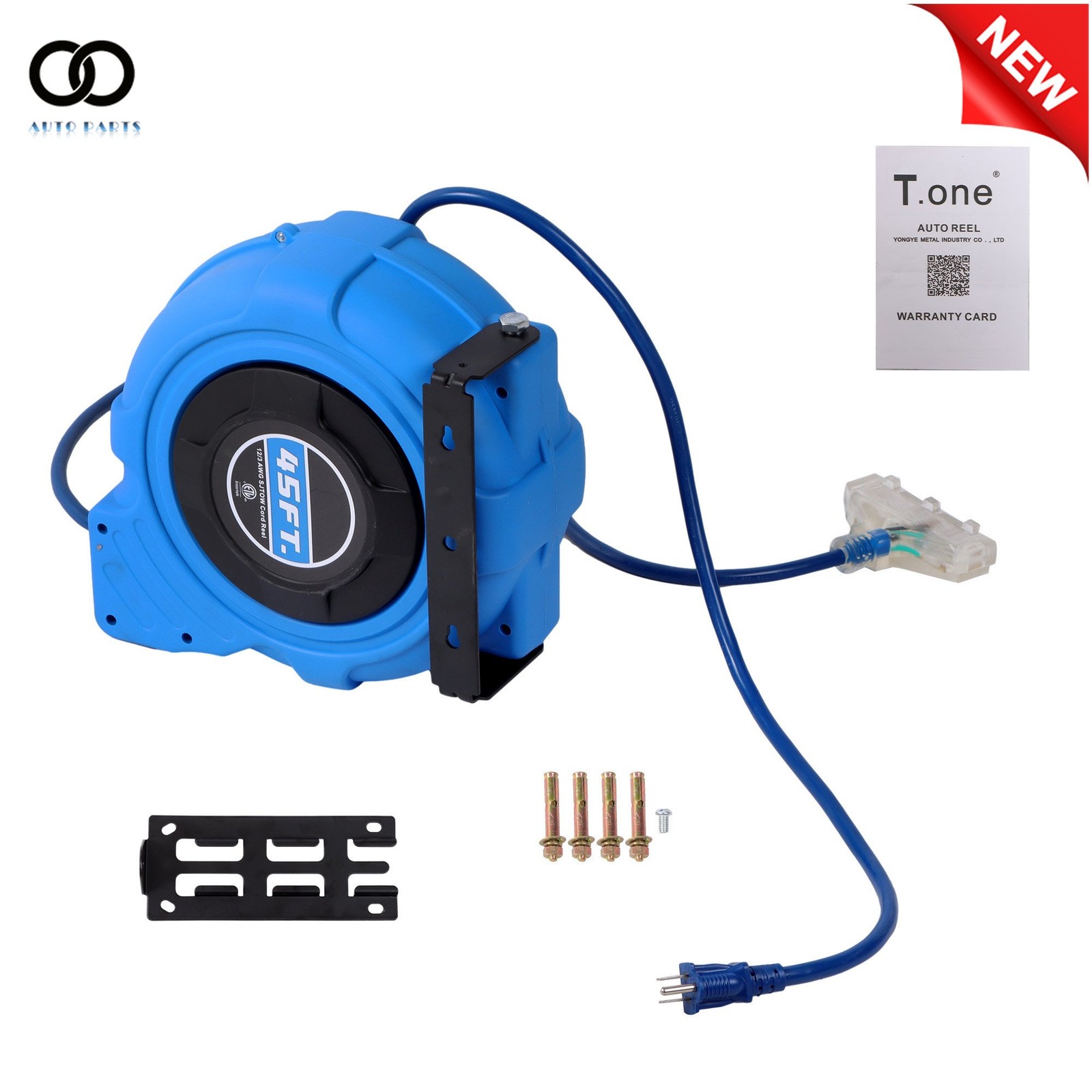 12 Gauge Retractable Extension Cord Reel 45 FT 12 AWG/3C SJTOW Heavy Power Cord gallery