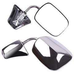 ROADFAR Side View Mirror Pair Fits 73-91 Chevy GMC Manual Chrome GM1321227
