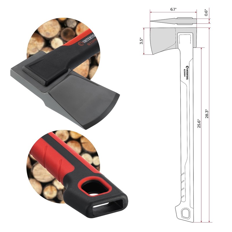 Intertool 28 Chopping Axe Tree Felling Ax Tool Deeper Cuts Wood Splitting gallery