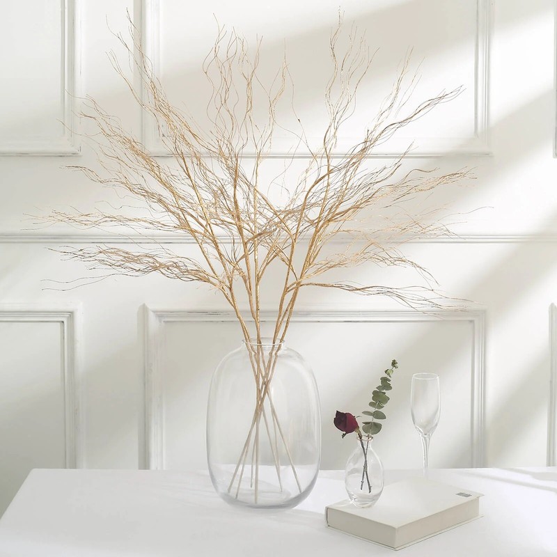 GOLD 4 Metallic 39" Artificial Long STEM Twigs Bendable Willow Sprays Party Home gallery